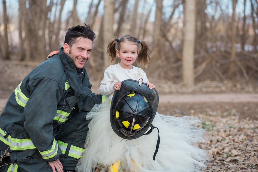 Father and Daughter Firefighter Photo Shoot