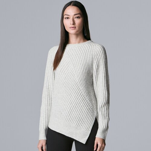 Simply Vera Vera Wang Asymmetrical Mix-Stitch Sweater | Cute Winter ...