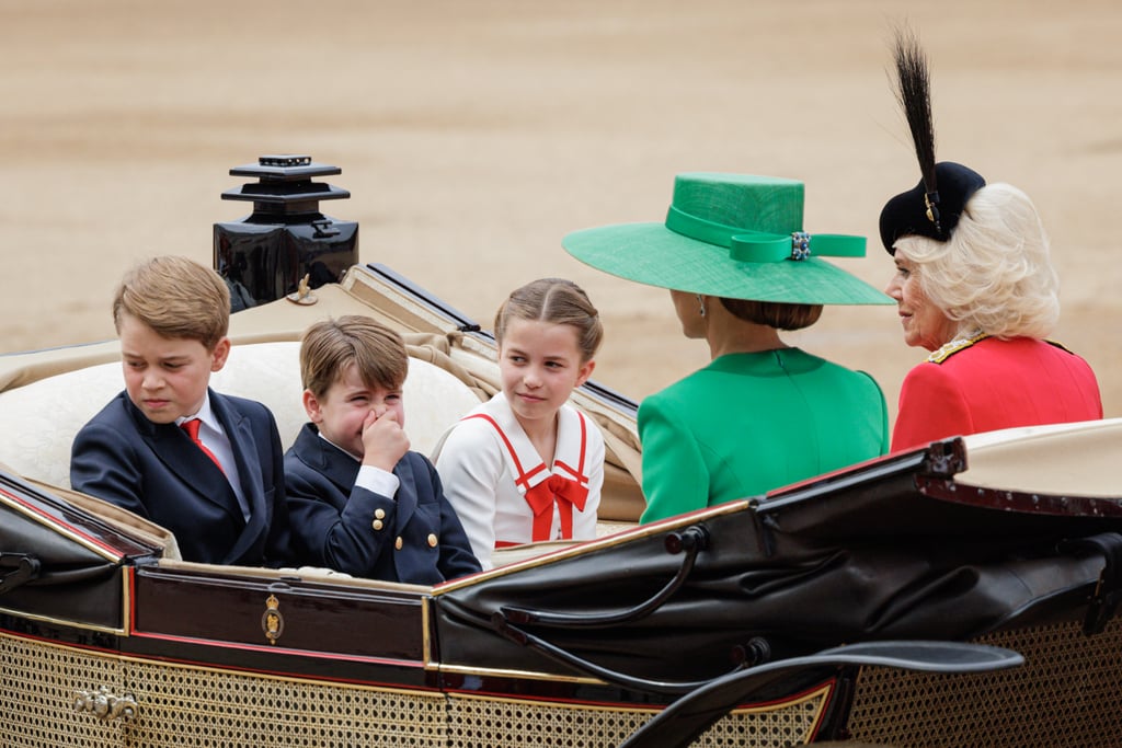 乔治王子,公主夏洛特,和路易王子在2023年浩浩的颜色