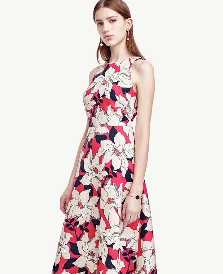 Ann Taylor Hibiscus Midi Dress ($159) | Affordable Dresses to Wear to a ...