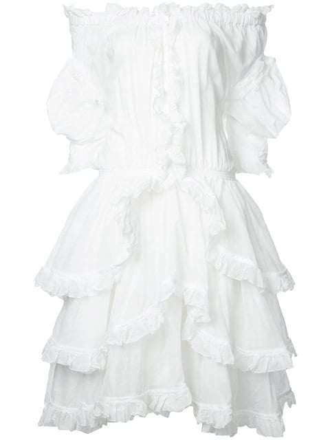 she bad ruffle dress white