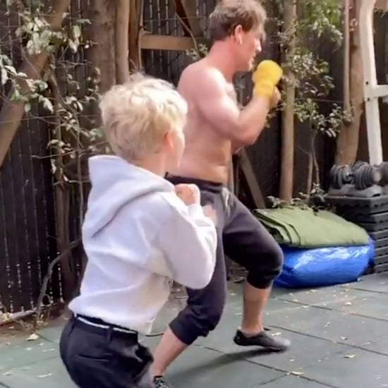James Van Der Beek Kickboxing With Son Joshua | Video