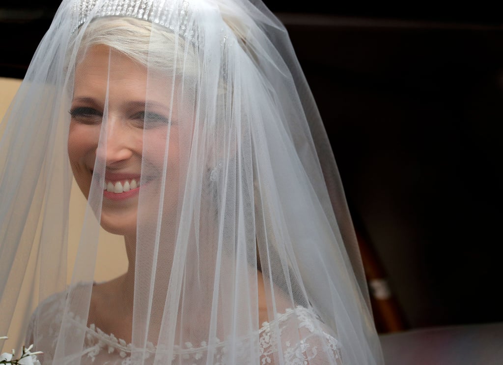 Lady Gabriella Windsor Wearing a Custom Luisa Beccaria Wedding Dress at Windsor Castle