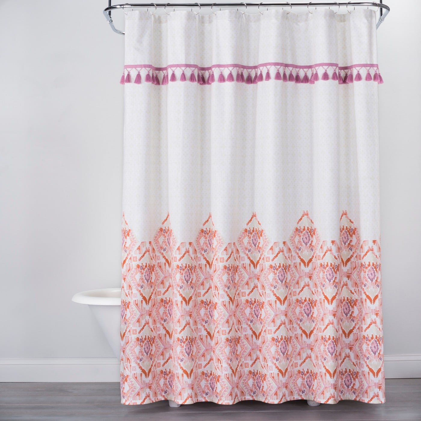Ikat Print With Fringe Shower Curtain Target Just Dropped Its