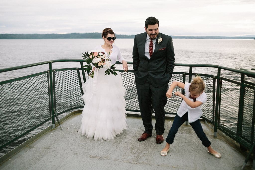 Little Girl Is Ring Bearer in Mom's Wedding
