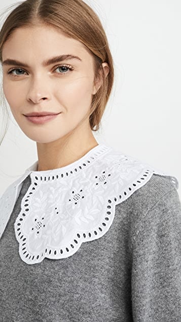 Sea Zippy Collar Lace Sweater