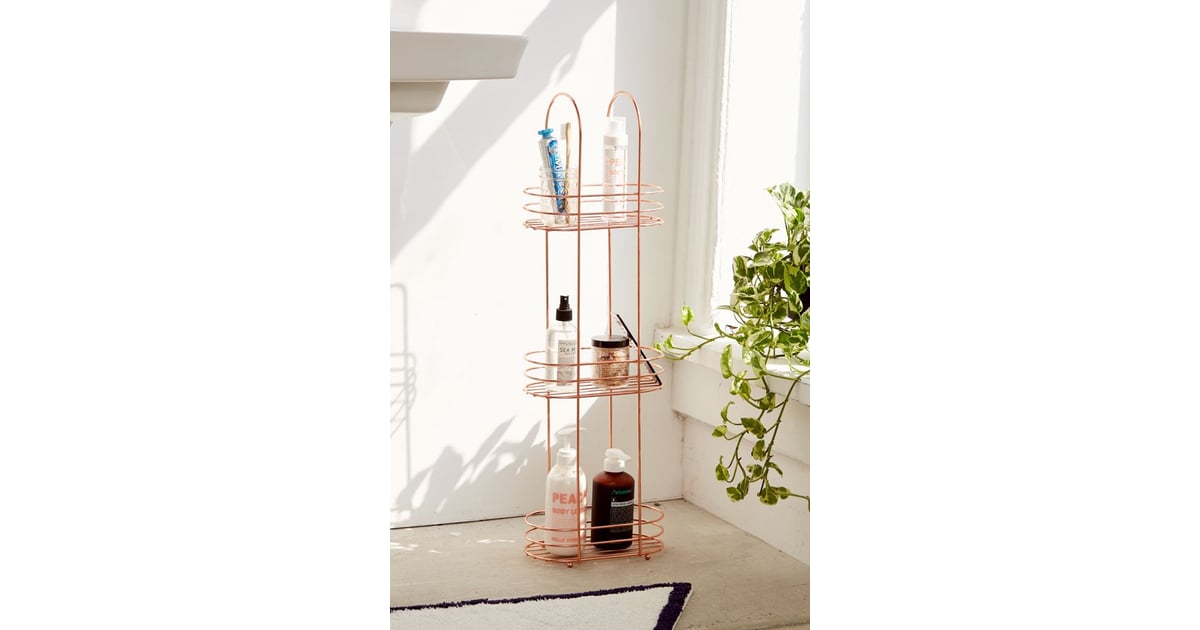 Minimal Rose Gold Standing Bathroom Storage Best Bathroom Organisers