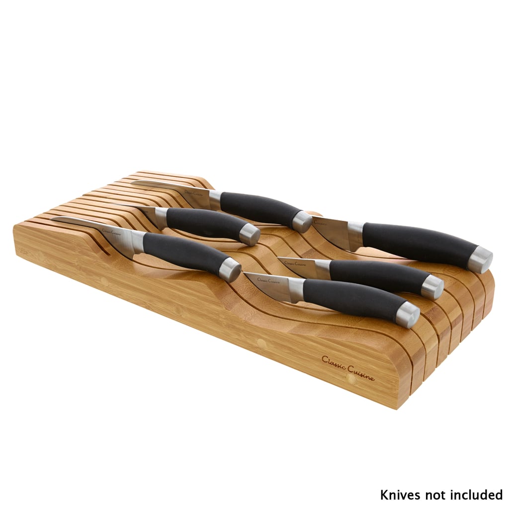 In Drawer Bamboo Knife Block and Cutlery Storage Organiser