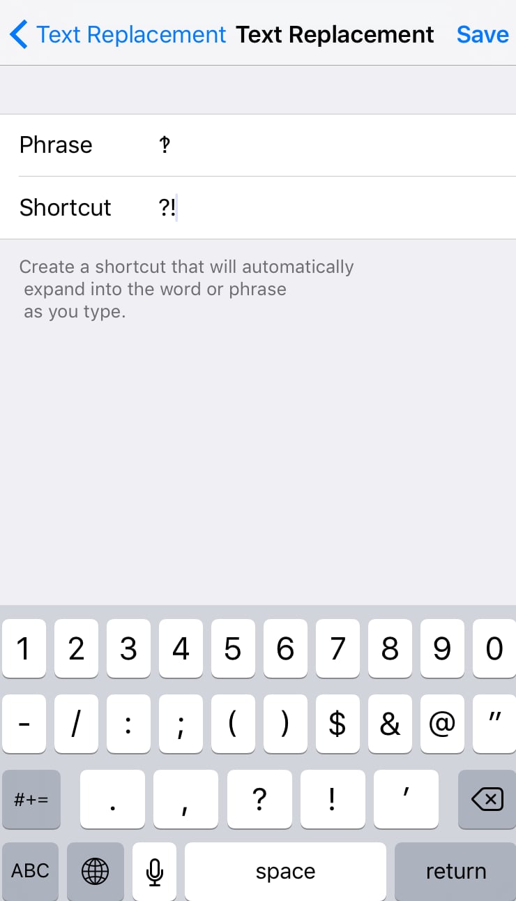 Create your shortcut to easily access the symbol.