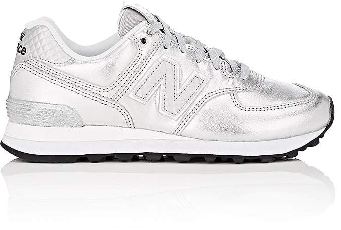 New Balance 574 Metallic Leather Sneakers | Hide Your Wallet Fast ...