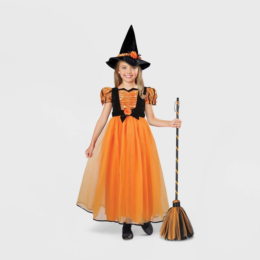 Kids' Orange Fancy Witch Halloween Costume