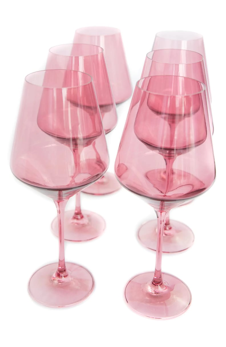 Colored Glasses: Estelle Colored Glass Set of 6 Stem Wineglasses
