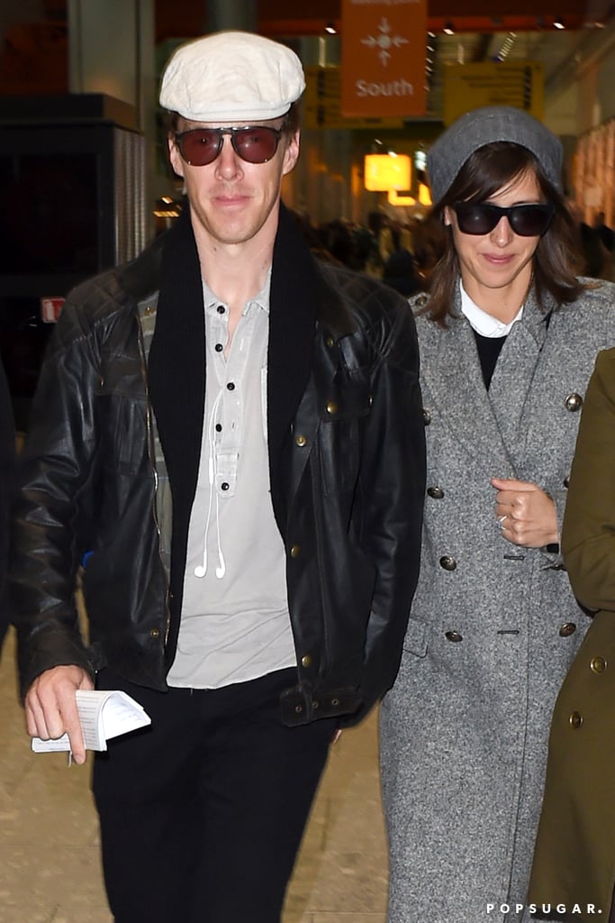 Benedict Cumberbatch and Sophie Hunter at Heathrow Airport