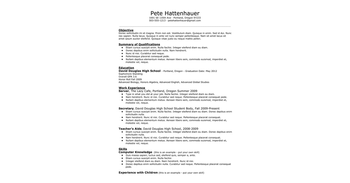 Auto Fill Resume
