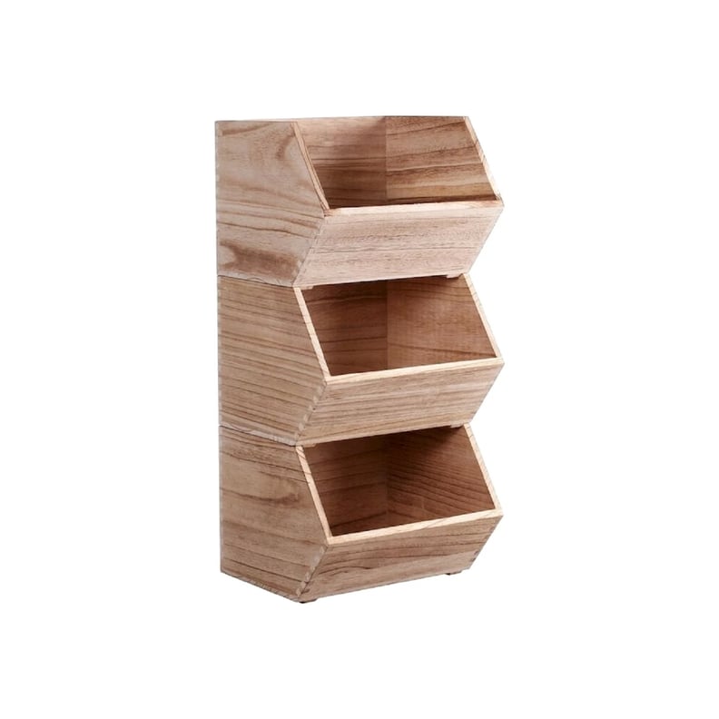A Stackable Bin: Pillowfort Stackable Wood Toy Storage Bin