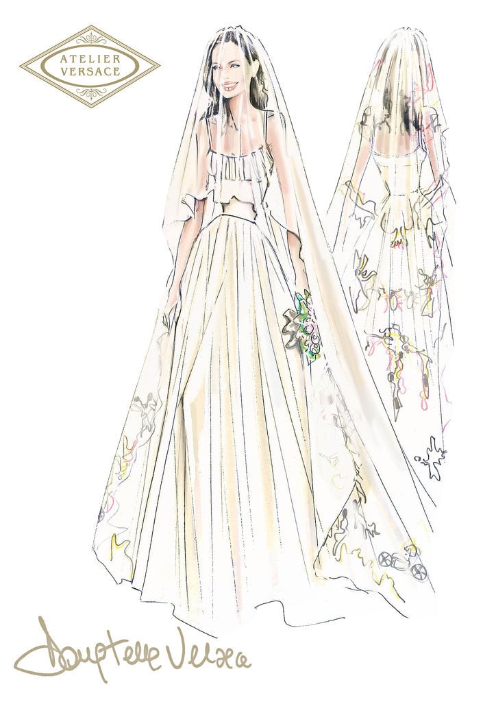 The Sketch of Angelina Jolie's Wedding Veil