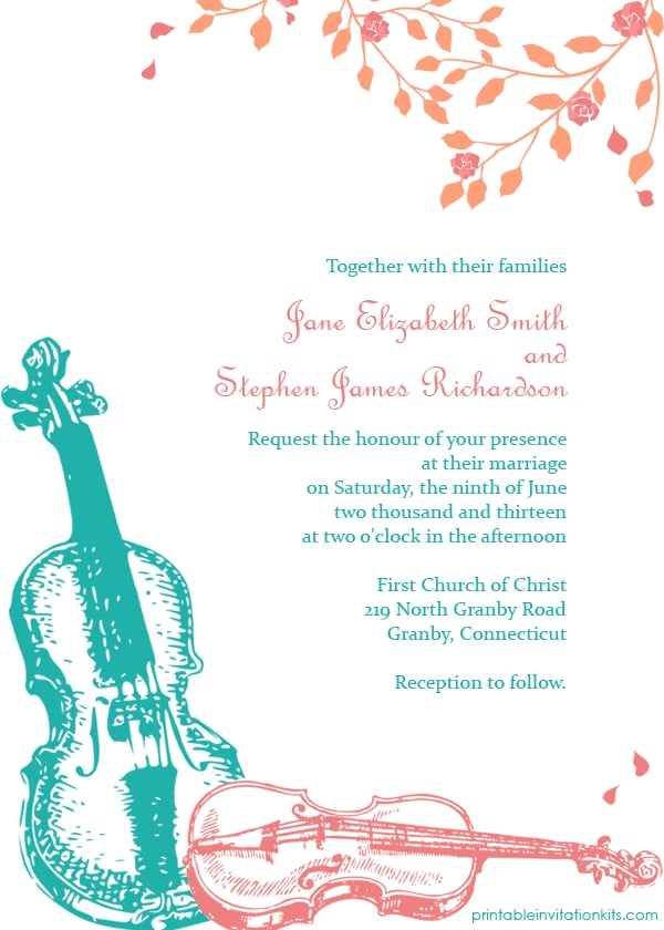 Violin Wedding Invitation
