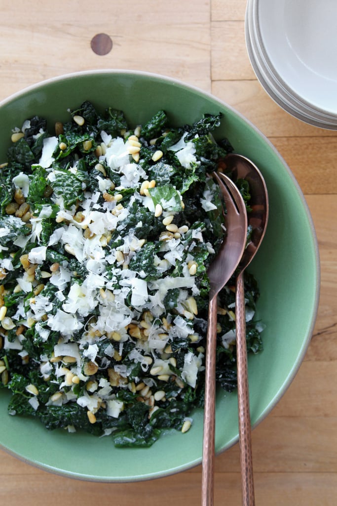 Kale Salad With Pecorino and Pine Nuts Vegetarian Thanksgiving Entrees POPSUGAR Fitness Photo 3
