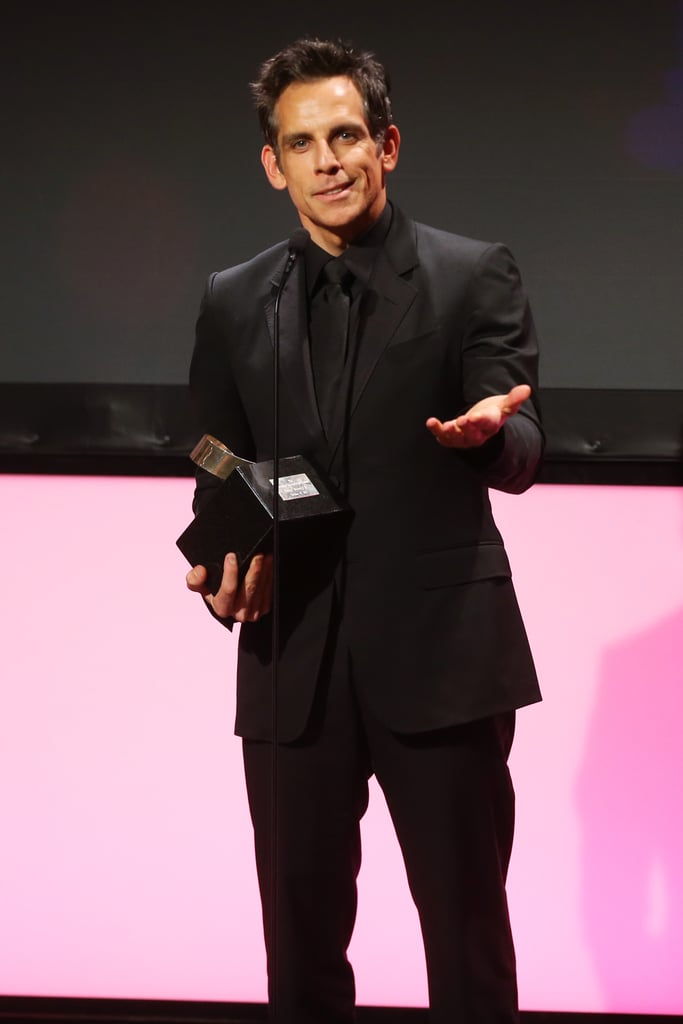 Ben Stiller was on stage to accept his award in LA.
Ben Stiller was on stage to accept his award in LA.