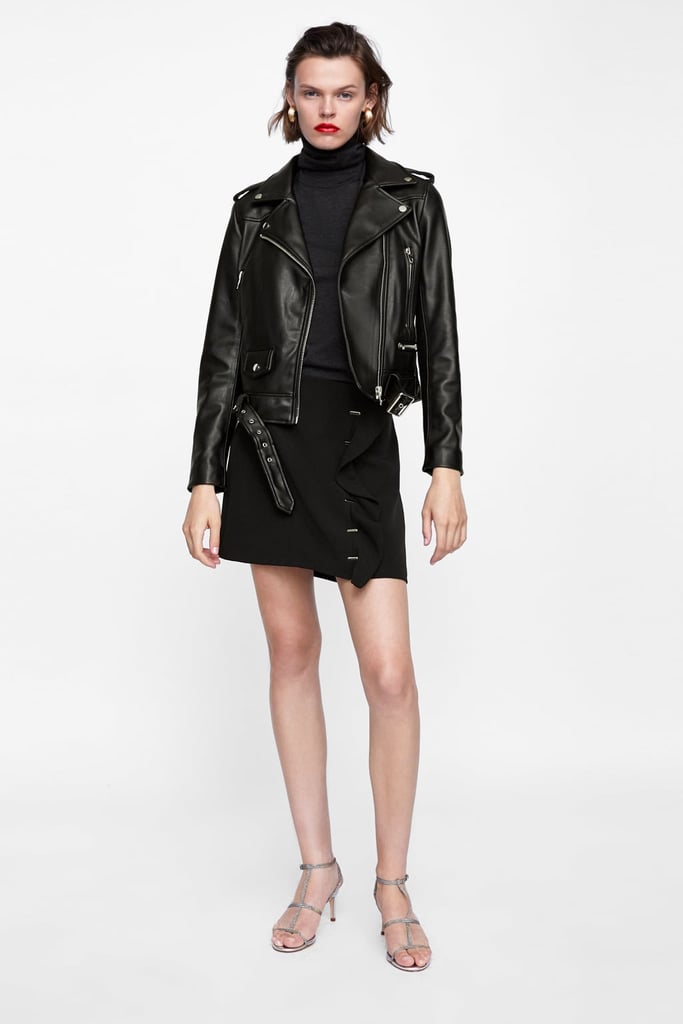 zara leather look jacket