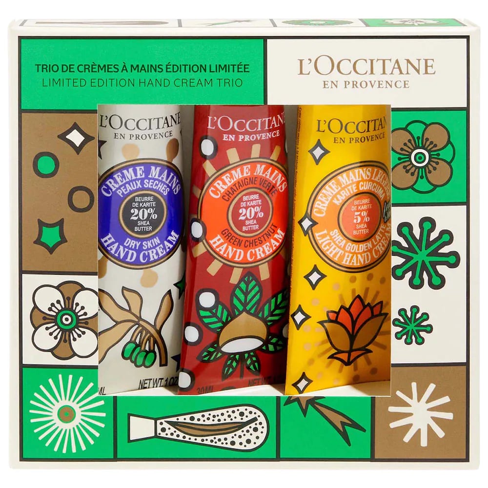 A Hand Cream Set: L'Occitane Hand Cream Indulgences Gift Set