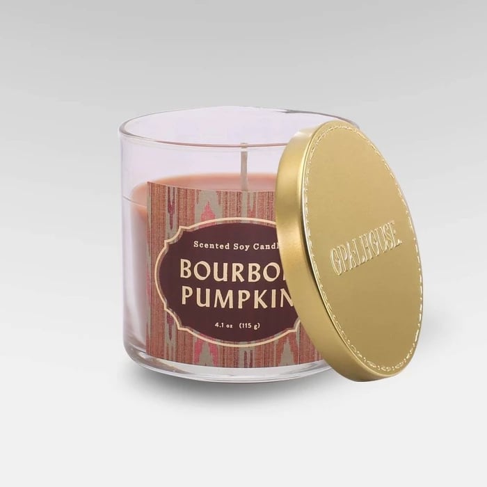 Bourbon Pumpkin Lidded Glass Jar | Shop the Best 2019 Fall Candles at