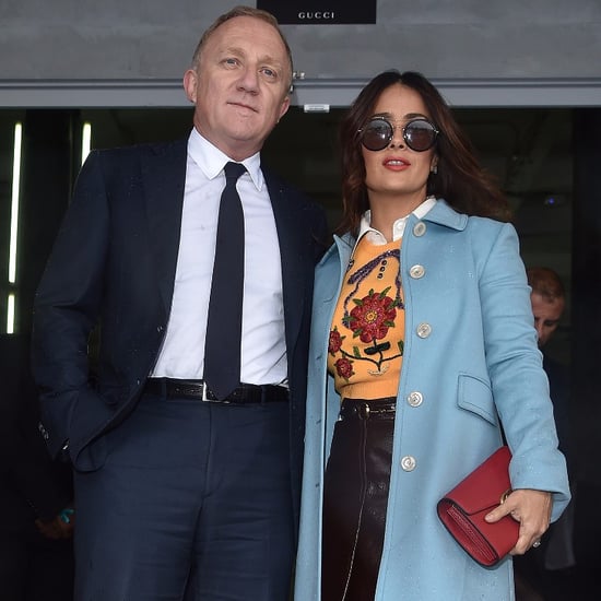 Salma Hayek and Her Husband at Milan Fashion Week