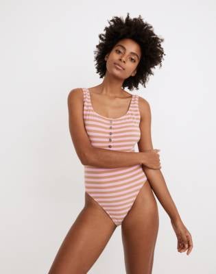 Madewell Striped Terry One-Piece Swimsuit