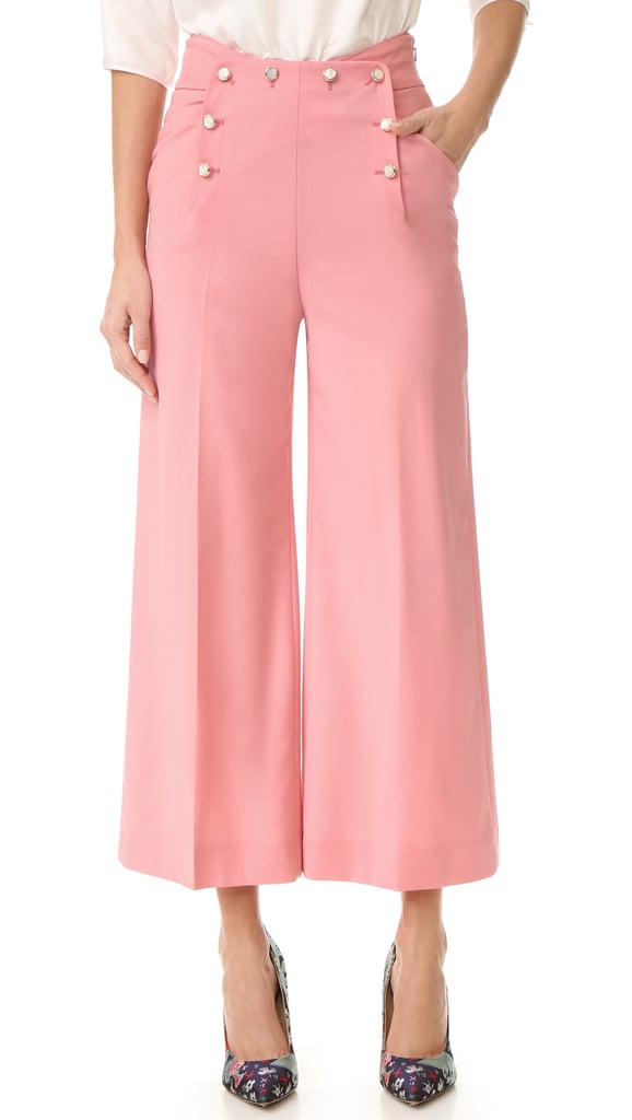 We're all about the button details on Temperly London's wide leg trousers ($695).