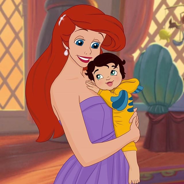 disney princess with their kids