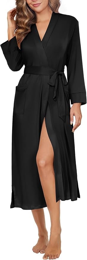 Ekouaer Robe Long Knit Kimono ($19, originally $27)
There's nothing like slipping into a robe when you first wake up (or after intimate time), and this silk robe is the perfect romantic gift idea. The robe is lightweight and will step up your partner's nighttime routine. It can be worn over lingerie or pajamas, or with nothing underneath — it's easy to throw on any time.