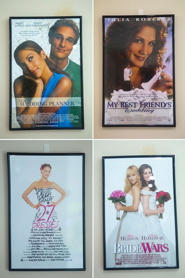 This easy and inexpensive project adds a big punch. Order wedding movie posters, pop them in cheap frames, and hang them around the room.