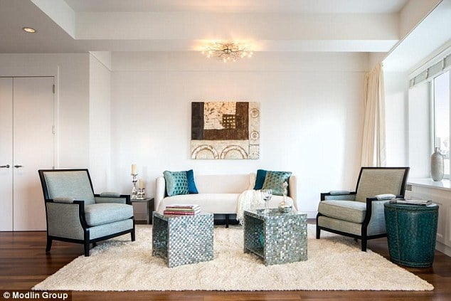 Extrahigh ceilings in the living room open up the space.