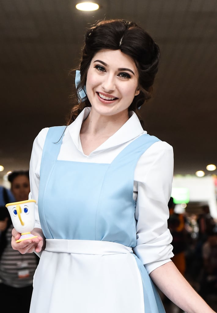 Bold brows and flawless skin made this cosplayer's Belle costume look perfect.