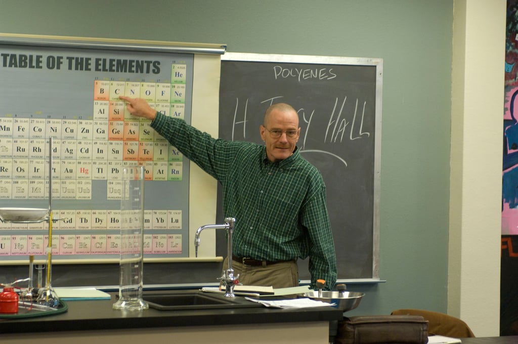 Walter White, Breaking Bad
Job: chemistry teacher
Median annual salary: $47,492
Not every chemistry teacher also has a storage unit piled high with cash, of course.