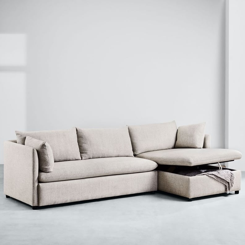 A Modular Sleeper Sofa: West Elm Shelter Sleeper Sectional With Storage