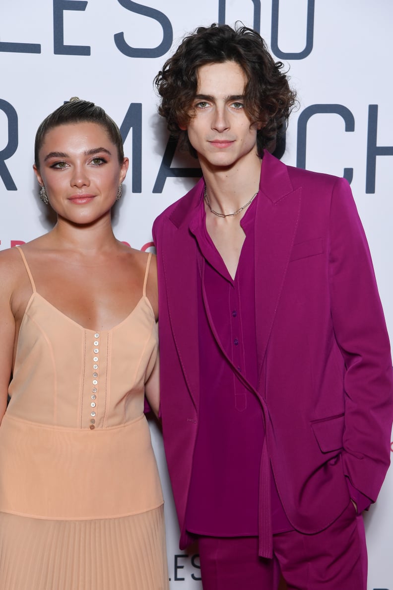 Florence Pugh and Timothée Chalamet at the Little Women Premiere in Paris