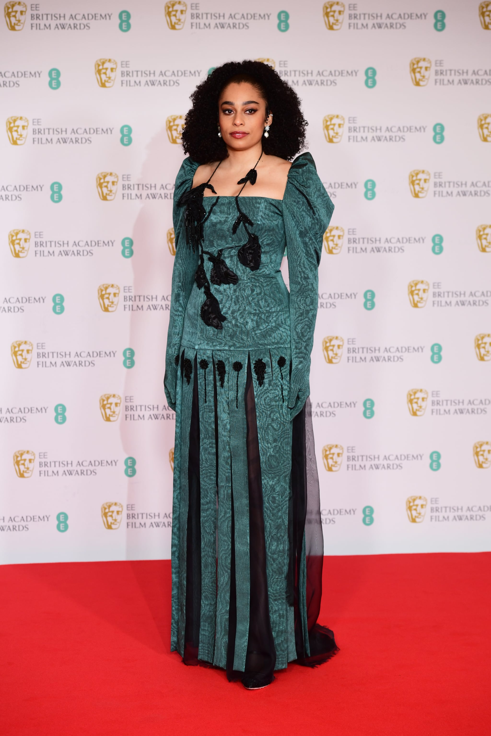 Celeste Epiphany Waite arrives for the EE BAFTA Film Awards at the Royal Albert Hall in London. Picture date: Sunday April 11, 2021. (Photo by Ian West/PA Images via Getty Images)