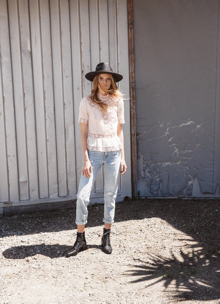 POPSUGAR: Freda Salvador has really blown up. What was the moment when you were like, "Oh my god, we're a thing?!"
Megan Papay: The first sample sale was hysterical.
Cristina Palomo-Nelson: We undershot that idea. 
  MP: At that store, we were like, "Oh, we’ll just have, like, some of our past season samples," and were like, "Starts at 6!" And we locked the door and were setting up, and there was a line around the whole block. We were expecting, like, maybe 40 people. It was crazy.
  CPN: I think we sold out in, like, 11 minutes or something crazy. 
  MP: Yeah, it was nuts. Super exciting. We weren't prepared for it.