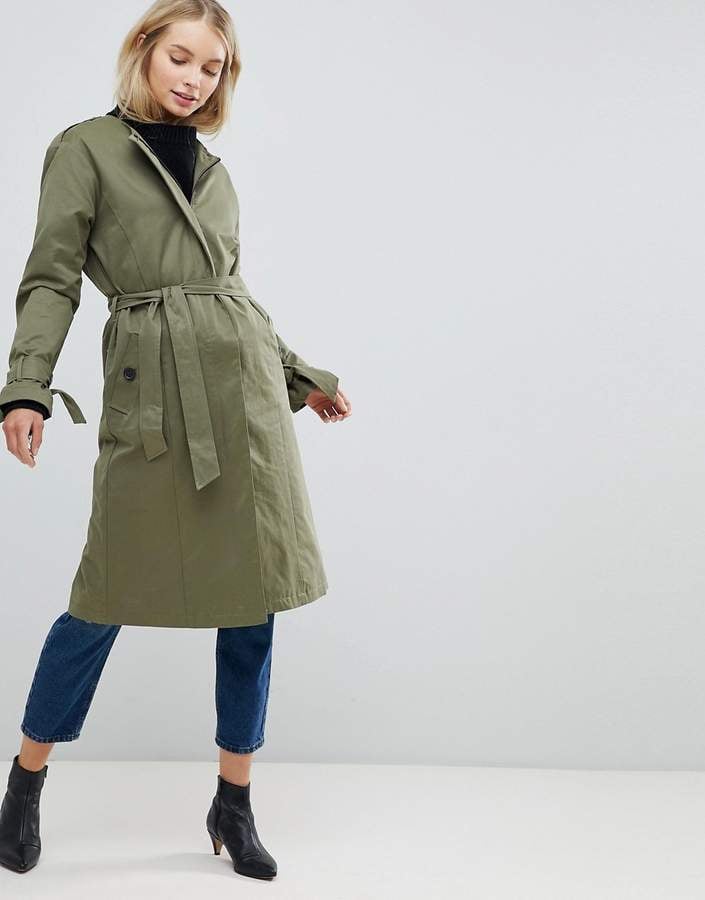 Only Cecile Collarless Trench Coat
