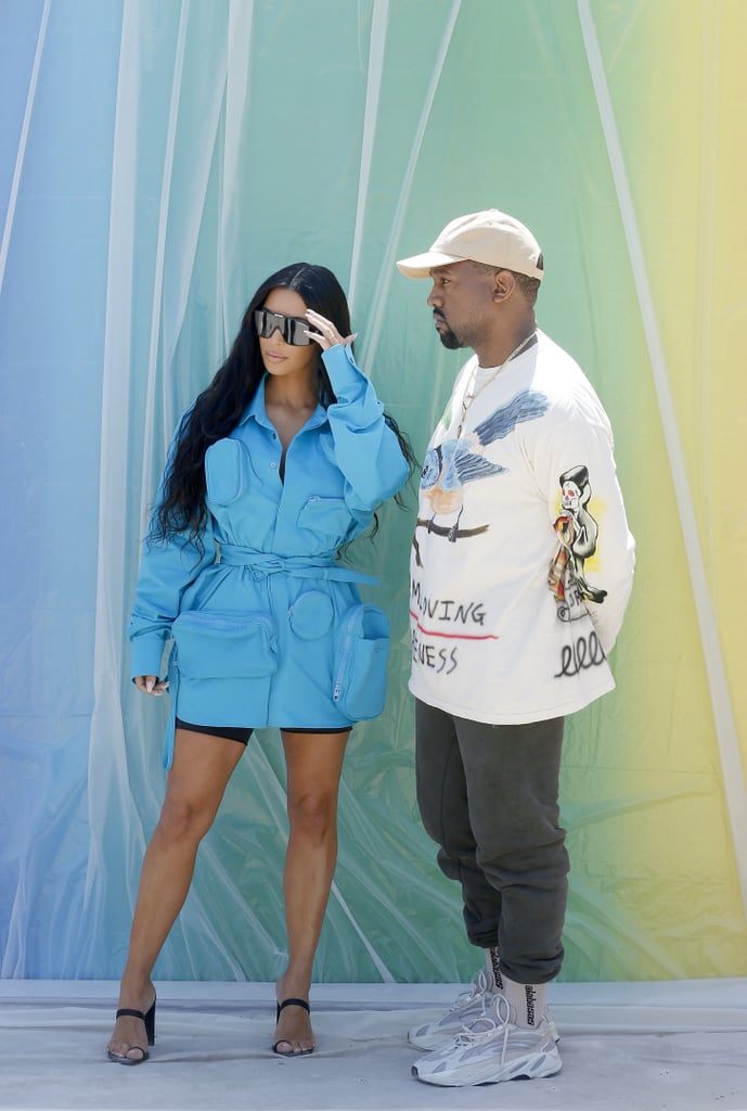 Kim Kardashian and Kanye West at the Louis Vuitton Menswear Show in Paris in 2018