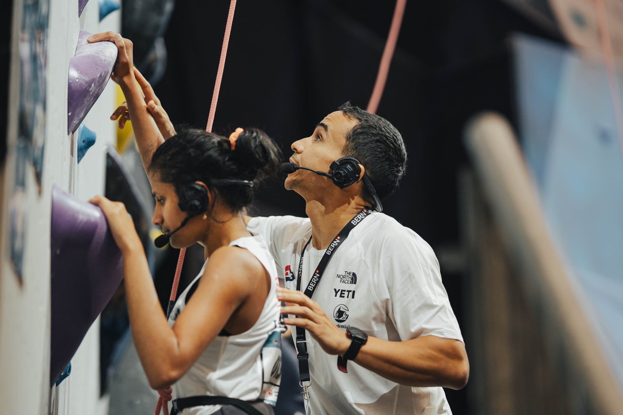 Bern (SUI), 8 August 2023: USA competes in Paraclimbing qualifications during the IFSC World Championships in Bern (SUI).©️ Lena Drapella/IFSC. This photo is for editorial use only. For any additional use please contact communications@ifsc-climbing.org.