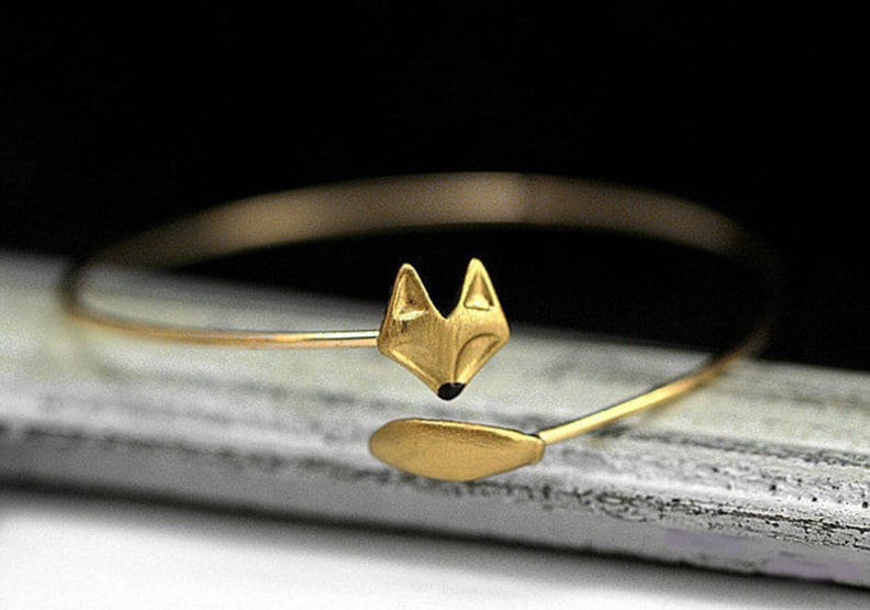 Delicate Hand-Gilded Fox Bangle