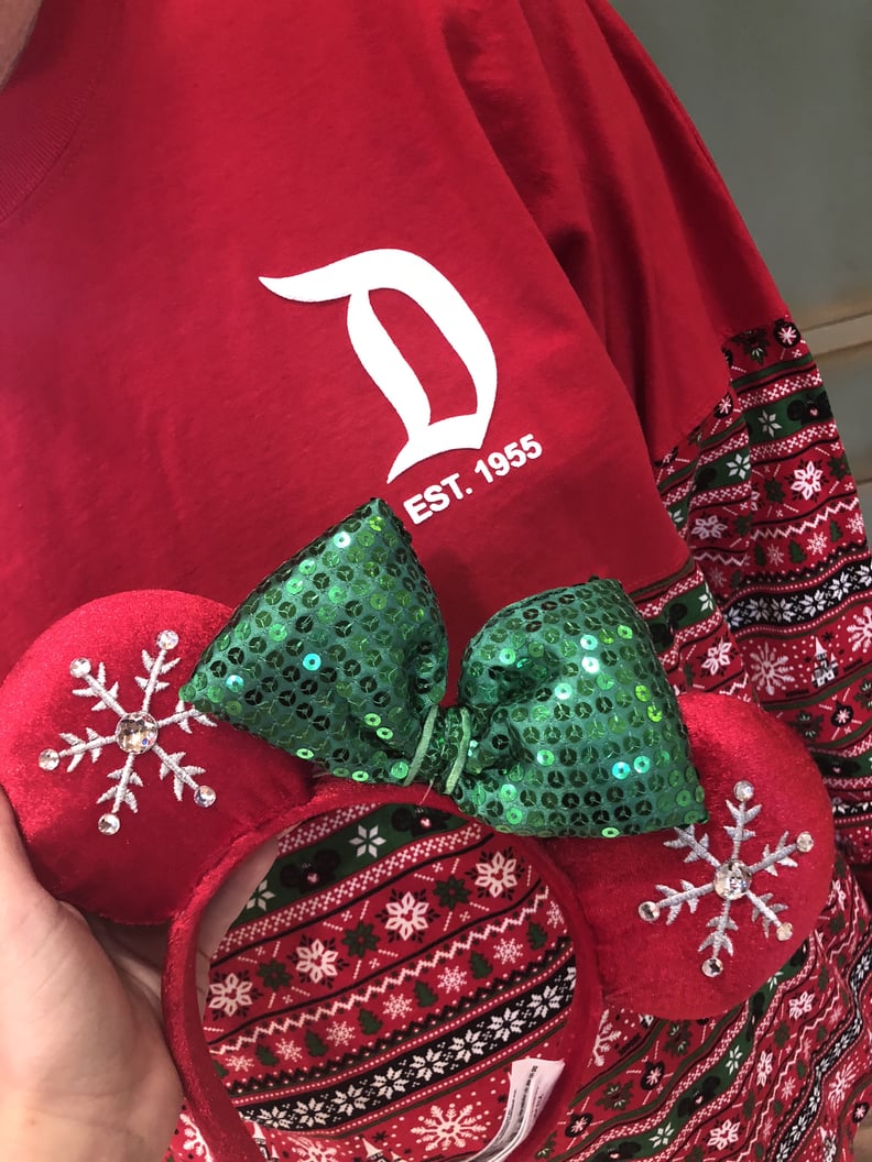 Front of the Ugly Christmas Sweater Spirit Jersey + Matching Minnie Ears