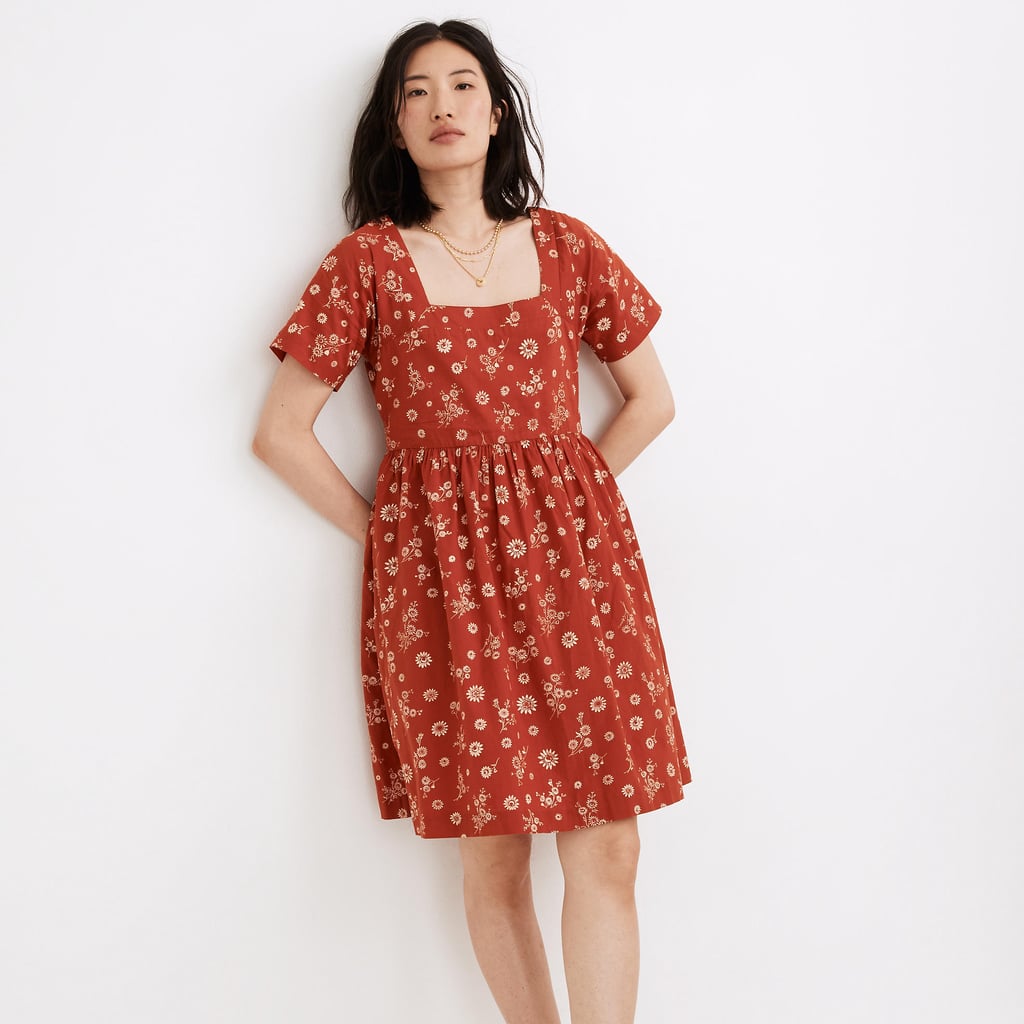 Quilted Puff-Sleeve Mini Dress 