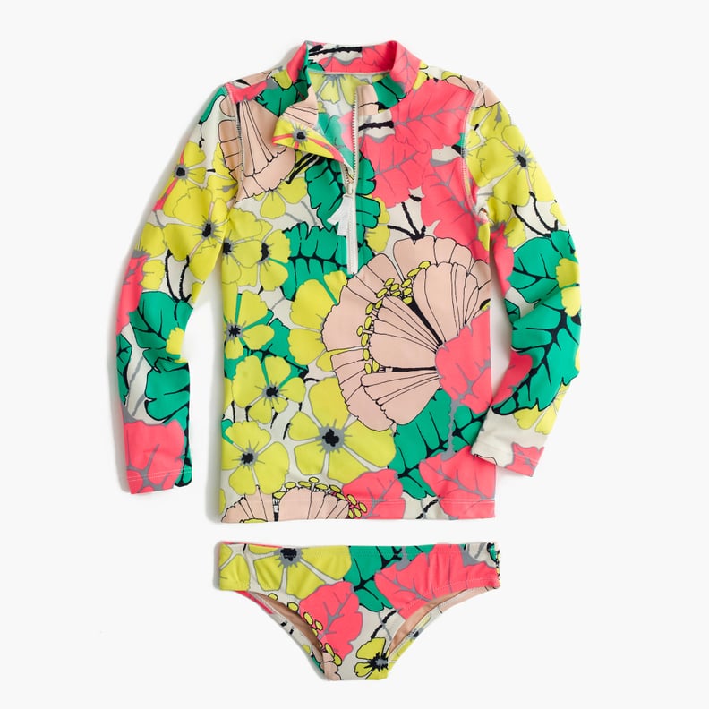 Rash Guard Swim Set in Punchy Hibiscus