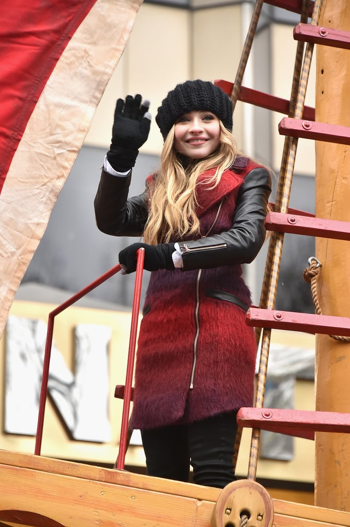 Sabrina Carpenter waved to the throngs of parade-goers.