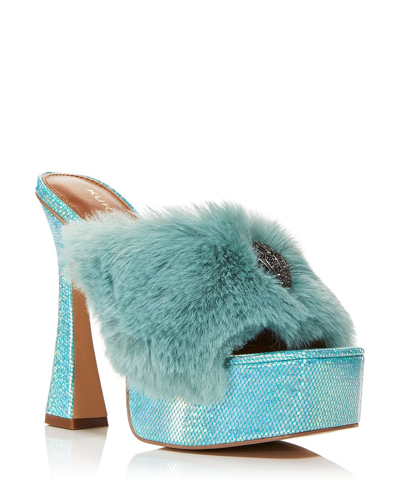 Kurt Geiger London Kensington Faux Fur Platform Slide Sandals