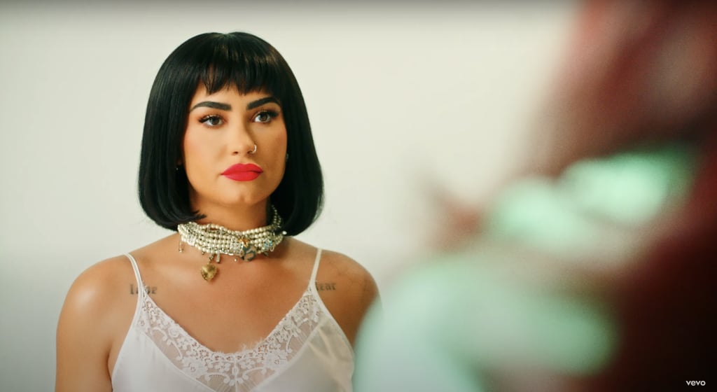 Demi Lovato's Bob and Blunt Bangs in "Substance" Music Video