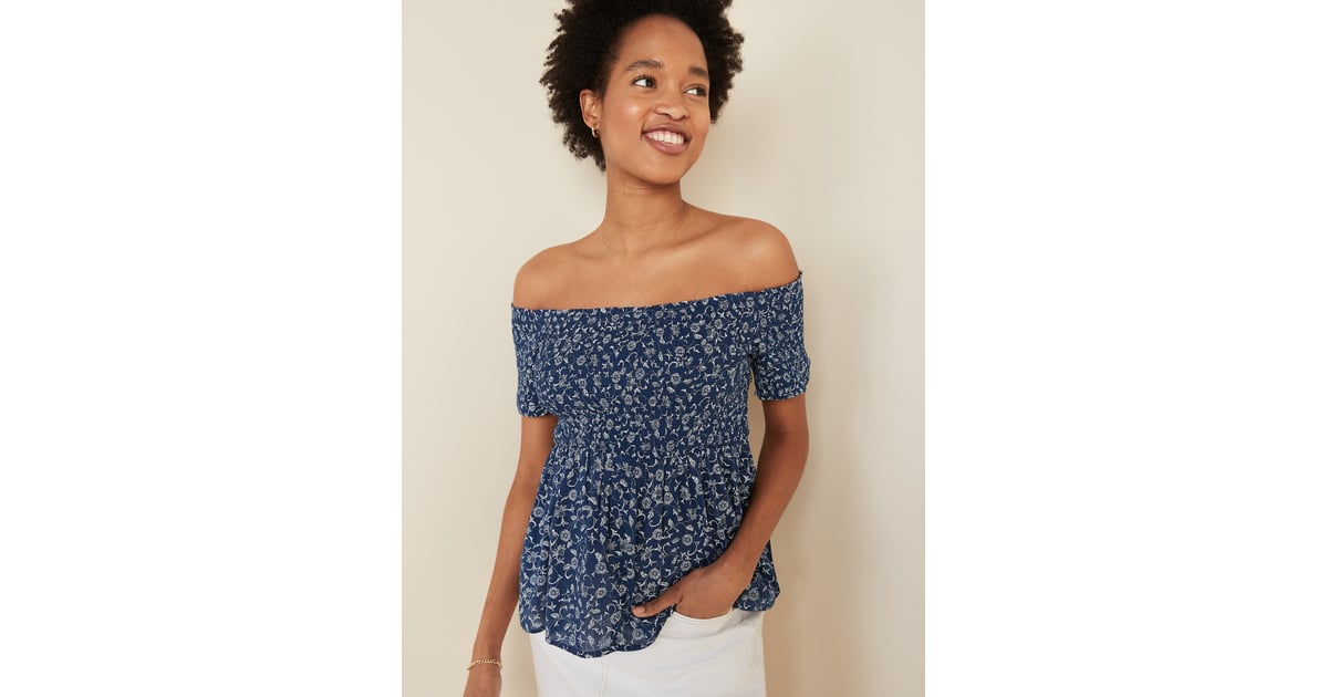 old navy off the shoulder floral top